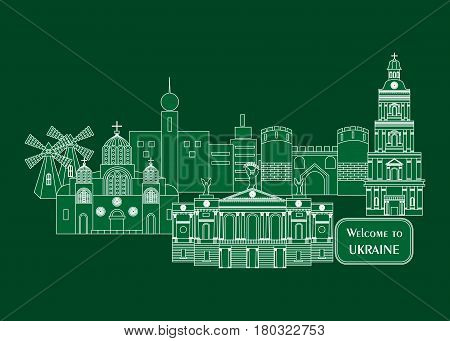 set in the style of a flat design on the theme of ukraine.