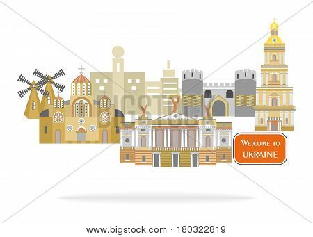 set in the style of a flat design on the theme of ukraine.
