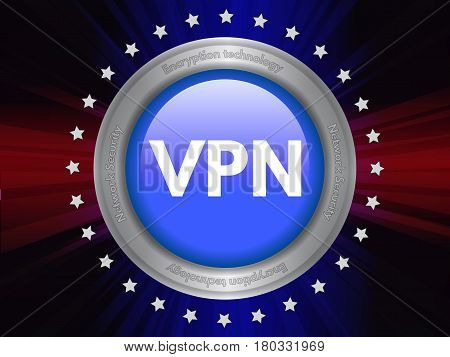 The concept of a secure VPN connection. Vector illustration.