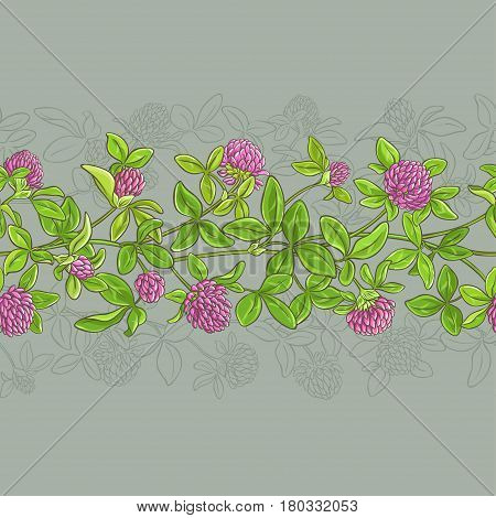 clover vector seamless pattern on color background