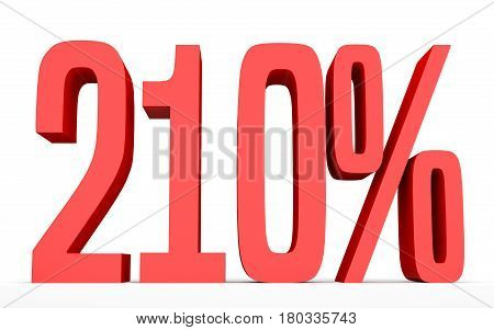 Two Hundred And Ten Percent. 210 %. 3D Illustration.