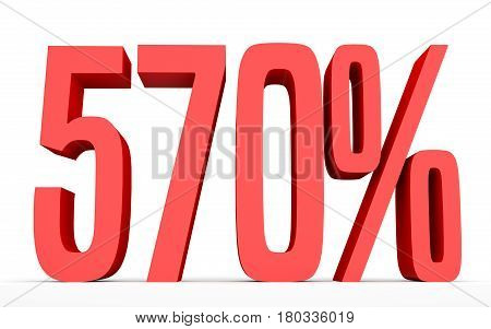 Five Hundred And Seventy Percent. 570 %. 3D Illustration.