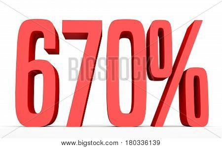 Six Hundred And Seventy Percent. 670 %. 3D Illustration.