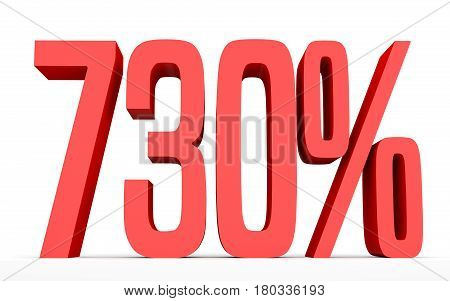 Seven Hundred And Thirty Percent. 730 %. 3D Illustration.