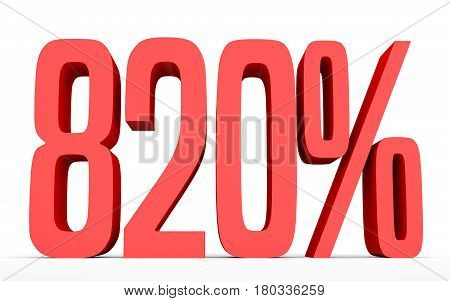 Eight Hundred And Twenty Percent. 820 %. 3D Illustration.