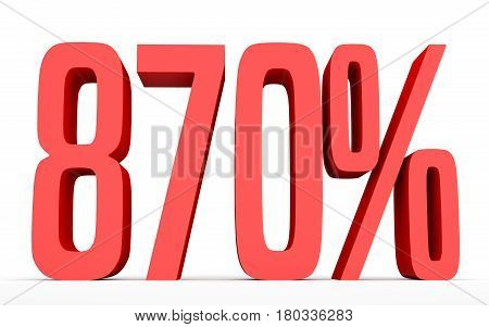 Eight Hundred And Seventy Percent. 870 %. 3D Illustration.
