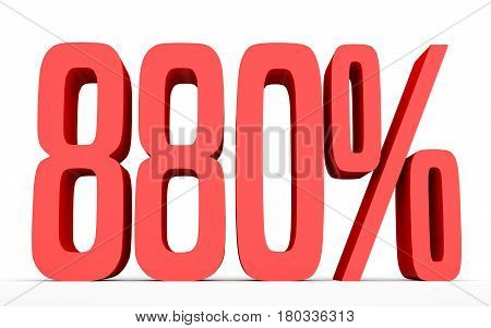 Eight Hundred And Eighty Percent. 880 %. 3D Illustration.