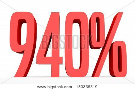 Nine Hundred And Forty Percent. 940 %. 3D Illustration.