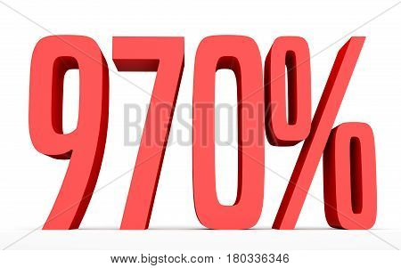Nine Hundred And Seventy Percent. 970 %. 3D Illustration.