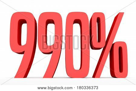 Nine Hundred And Ninety Percent. 990 %. 3D Illustration.