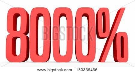 Eight Thousand Percent. 8000 %. 3D Illustration.