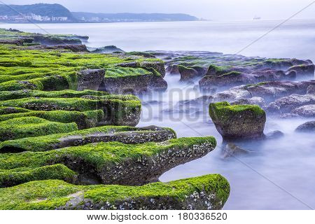 Lao Mei Green Rock Troughs In Shimen, Taipei, Taiwan