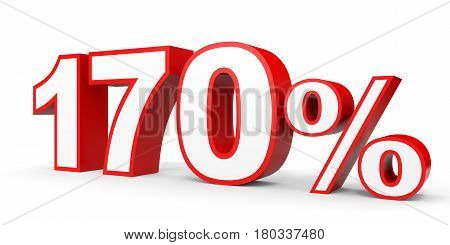 One Hundred And Seventy Percent. 170 %. 3D Illustration.