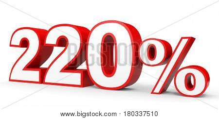Two Hundred And Twenty Percent. 220 %. 3D Illustration.