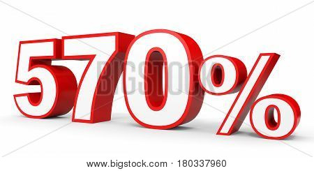 Five Hundred And Seventy Percent. 570 %. 3D Illustration.