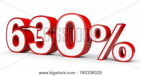 Six Hundred And Thirty Percent. 630 %. 3D Illustration.