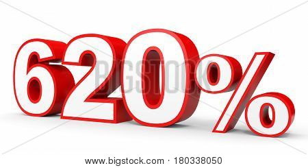 Six Hundred And Twenty Percent. 620 %. 3D Illustration.