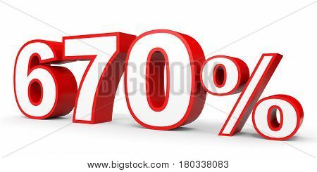 Six Hundred And Seventy Percent. 670 %. 3D Illustration.