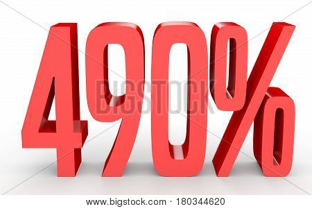 Four Hundred And Ninety Percent. 490 %. 3D Illustration.