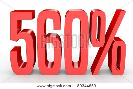 Five Hundred And Sixty Percent. 560 %. 3D Illustration.