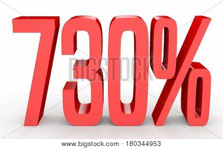 Seven Hundred And Thirty Percent. 730 %. 3D Illustration.