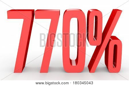 Seven Hundred And Seventy Percent. 770 %. 3D Illustration.