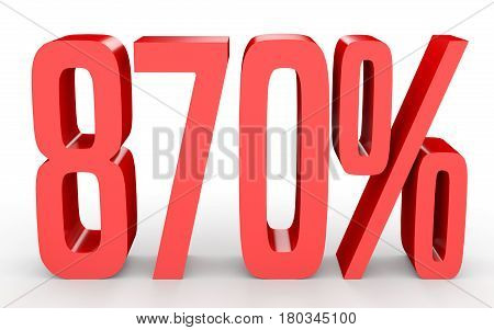 Eight Hundred And Seventy Percent. 870 %. 3D Illustration.