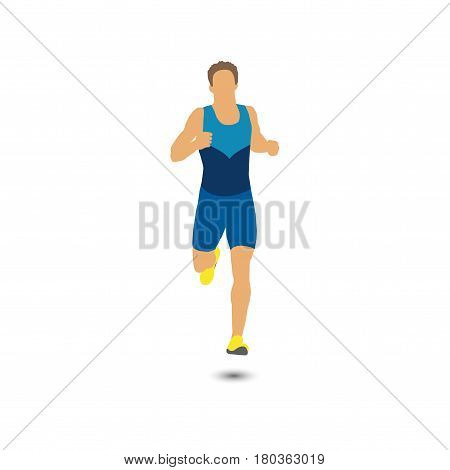 Bright colorful runner silhouette. Isolated runner icon on white background