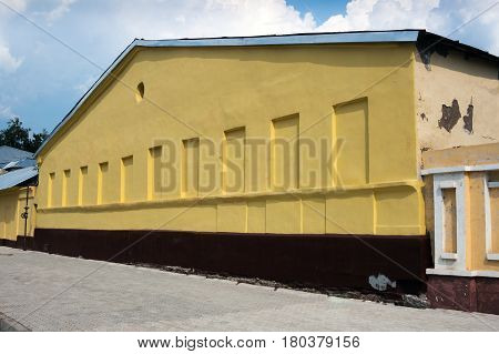 Warehouse. The building in the old Russian city.