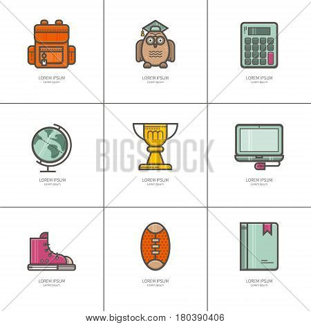 Set of flat icons Education. Teacher Appreciation. Ideal for your business presentations.