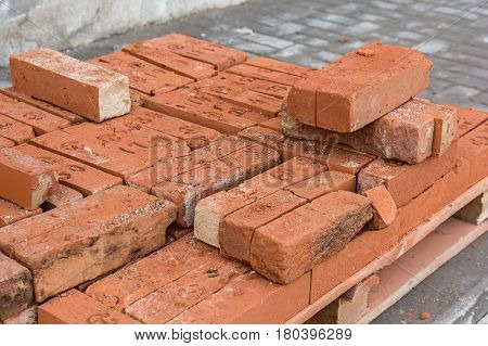 Bundle of bricks ready for transpotation and construction