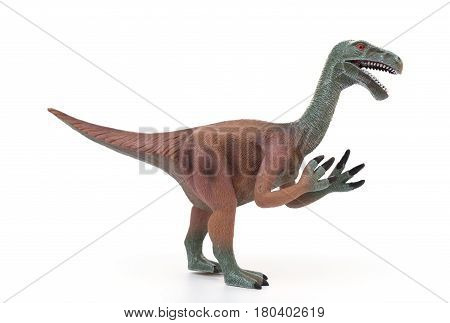 side view nothronychus toy on a white background