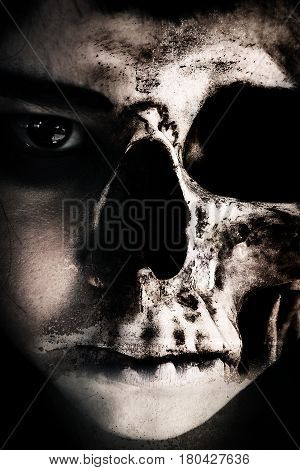 Ghost girl with scary face,Horror background for book cover