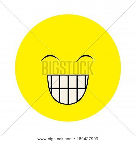 colorful emoticon face happines expression vector illustration