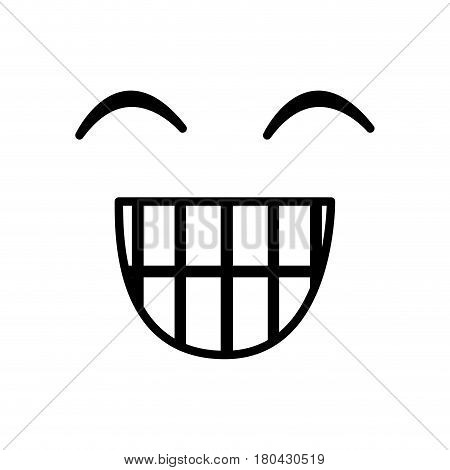 sketch silhouette emoticon happines expression vector illustration