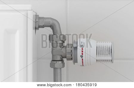 Temperature Knob Of Heating Radiator, Used And Dusty
