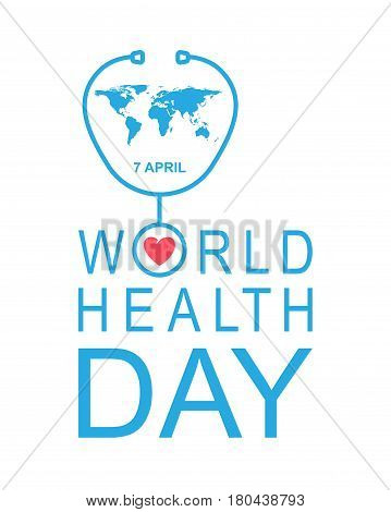 World Health Day Flat Greeting Card Or Background.