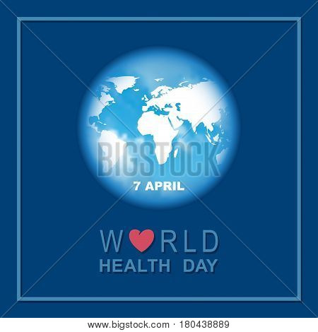 World Health Day Flat Greeting Card Or Background.