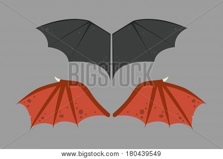 Wings isolated bat black animalwildlife fly halloween mammal vampire flight and natural hawk life peace design element eagle winged side shape vector illustration. Beauty haven soft anatomy graphic.