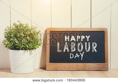 May Day, May 1. Small Chalk Board With Text Labor Day. International Workers' Day