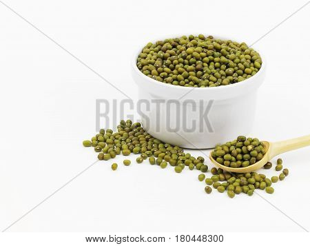 organic raw mung beans background closeup shot