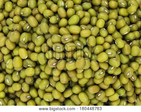 organic raw mung beans background closeup shot