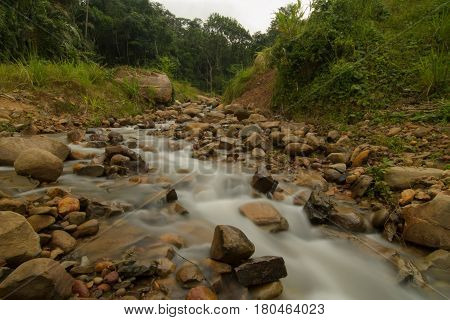 Small waterfall located at Kampung Kiulu, Tamparuli, Kota Kinabalu, Sabah Borneo, Malaysia