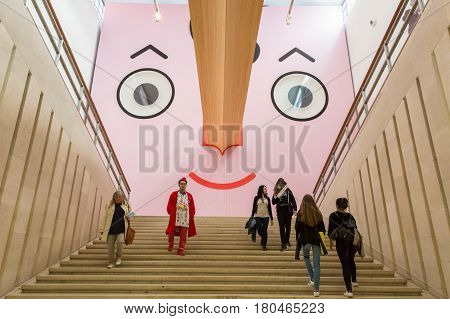 People Visiting Fuorisalone 2017 In Milan, Italy