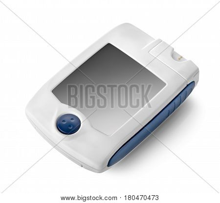 White glaucometer isolated on a white background