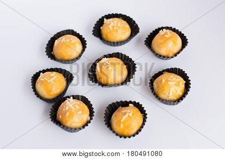 Nastar pineapple tart cookies with grated cheese topping indonesian cookies
