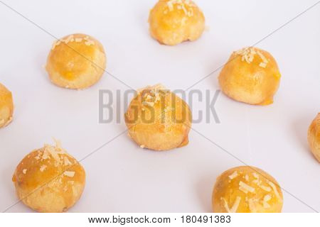 Nastar pineapple tart cookies with grated cheese topping indonesian cookies