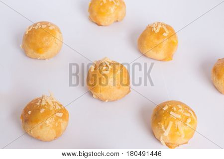 Nastar pineapple tart cookies with grated cheese topping indonesian cookies