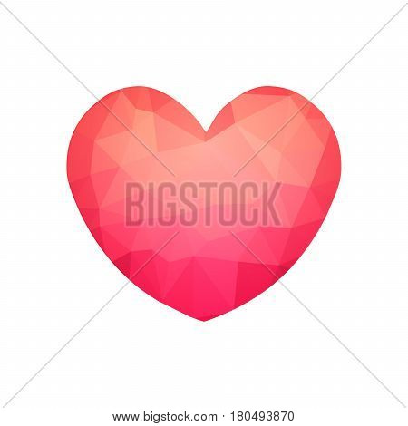 Vector polygonal heart isolated on a white background. Love symbol for Valentines day