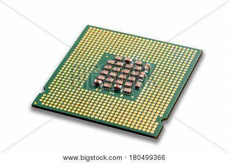 computer processor isolated on white background close up